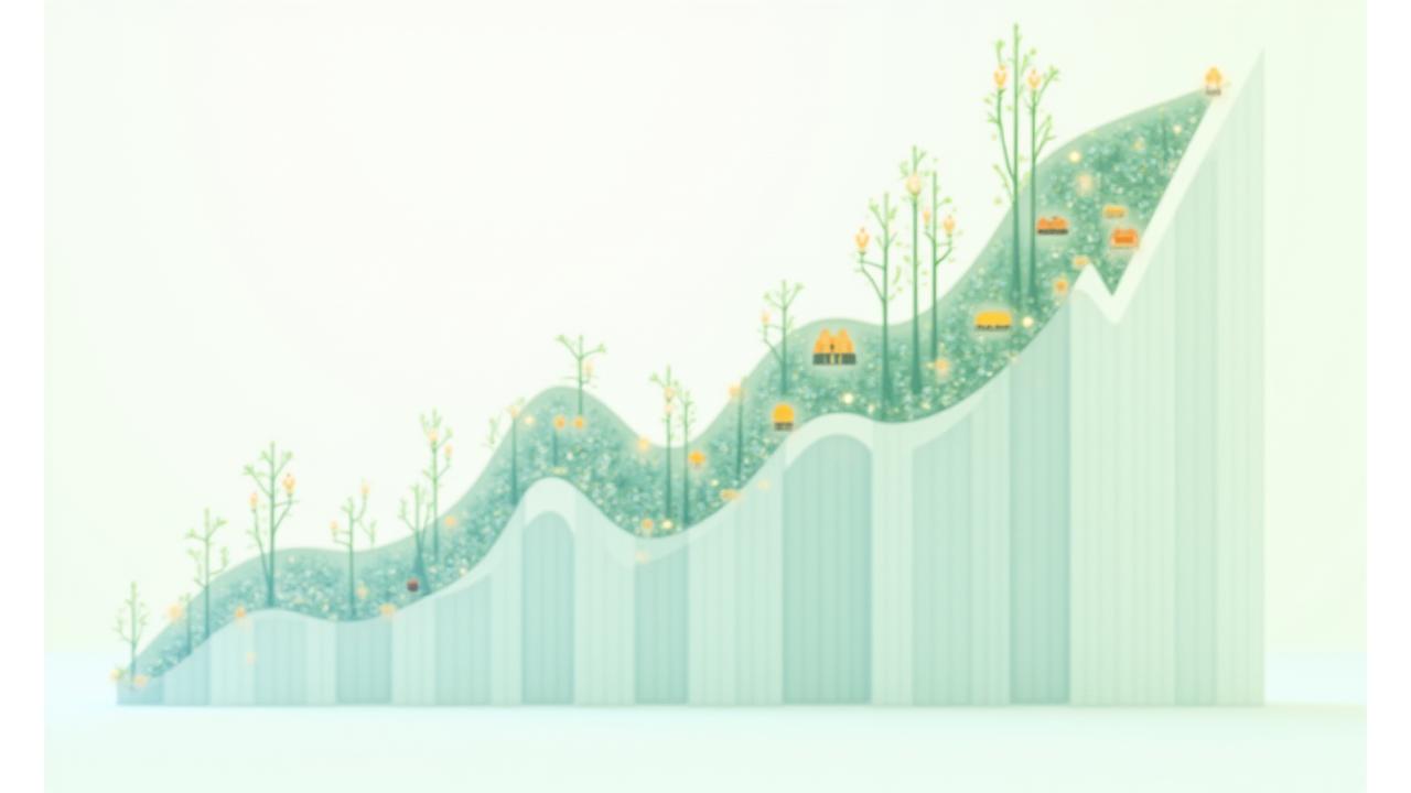 Infográfico abstrato mostrando dados e gráficos interconectados que representam transformação social, com setas apontando para resultados positivos em comunidades. Estilo limpo e moderno, usando as cores da paleta da Zentori.
