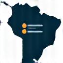 Ícone estilizado representando um mapa com pontos de dados sobrepostos, simbolizando diagnóstico territorial e análise de desafios locais.