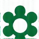 Logotipo abstrato representando comunidades e movimento social.