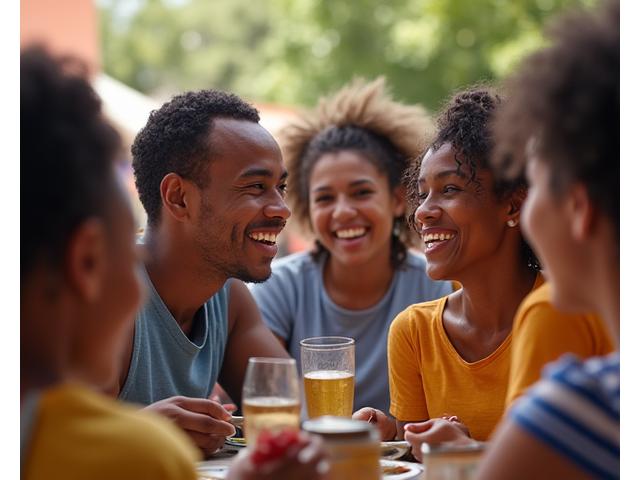 Pessoas diversas em comunidade celebrando a inclusão