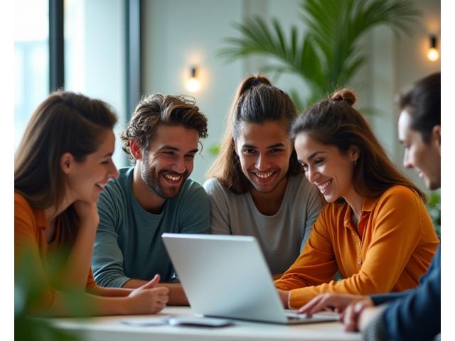 Profissionais colaborando em startup social