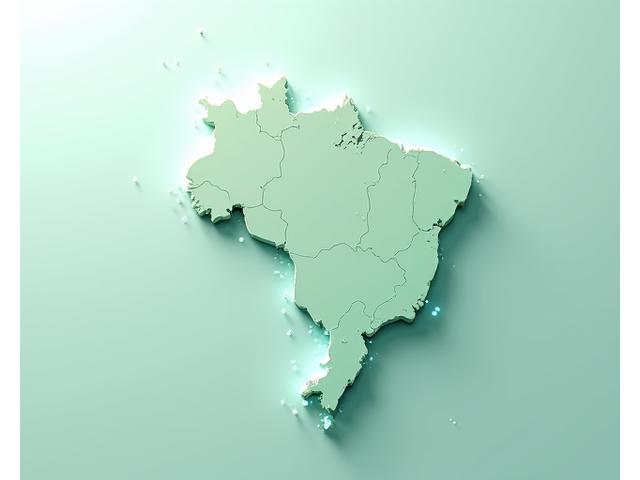 Foto de um mapa do Brasil com pontos de luz indicando a presença da Zentori Sustentável, simbolizando a expansão da empresa.