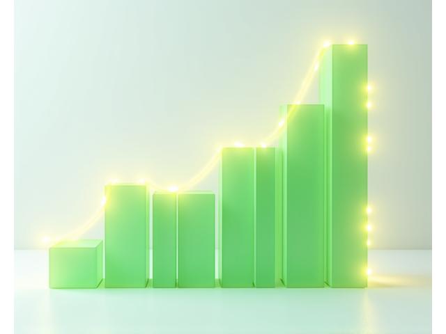 Imagem abstrata de gráficos de crescimento e setas apontando para cima, simbolizando o sucesso e o impacto dos programas sociais da Zentori.